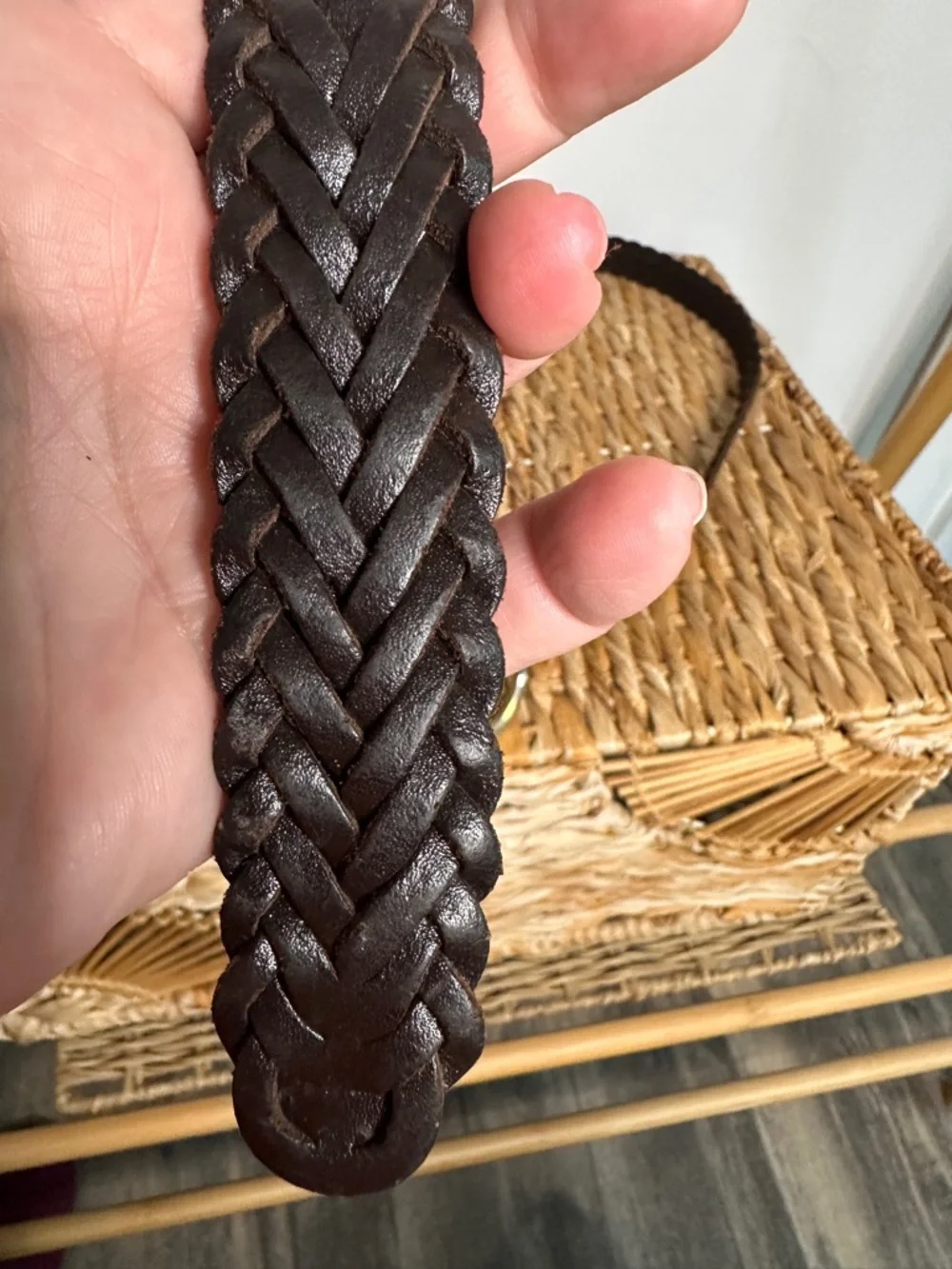 genuine leather handwoven braided